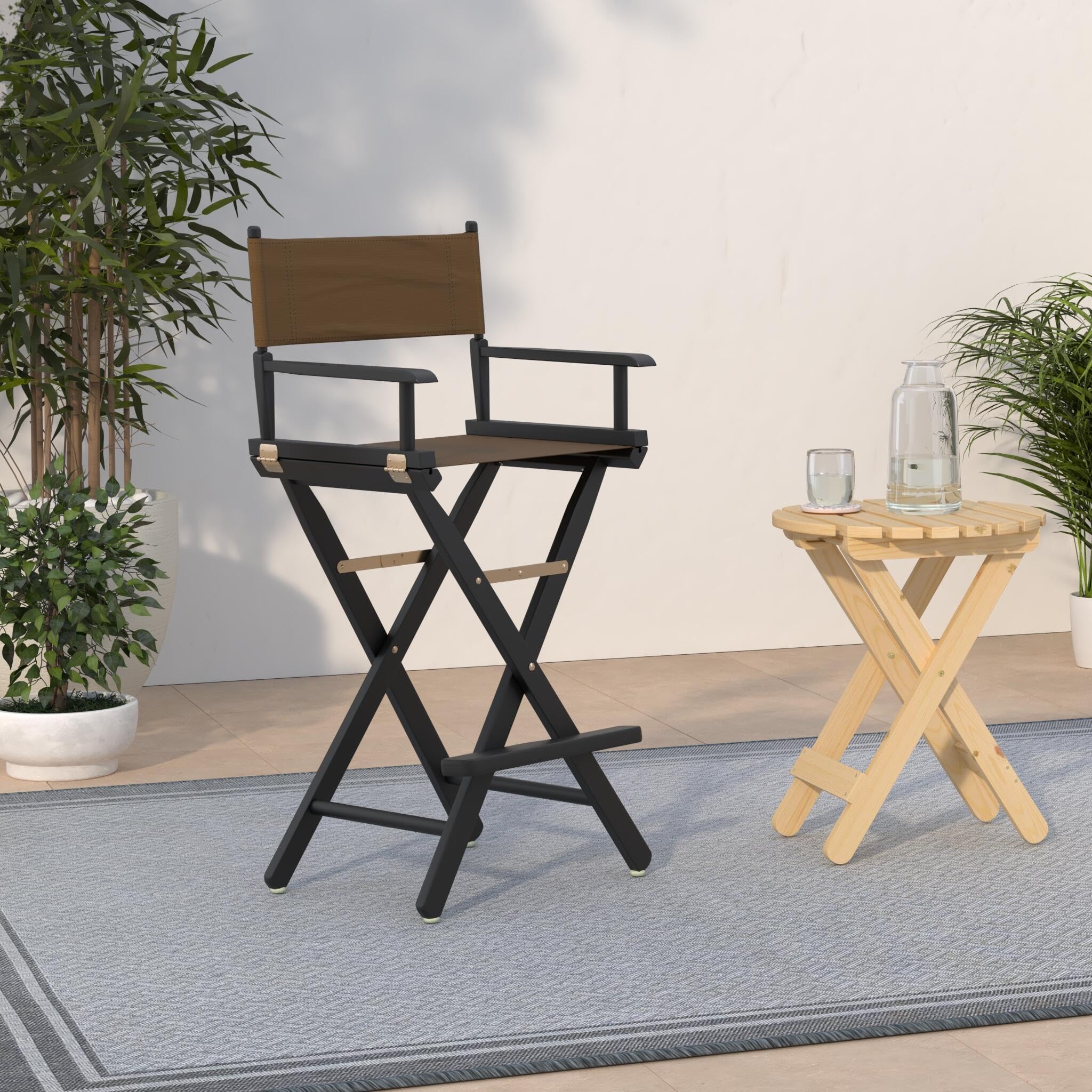 Casual Home 230-02/021-45 Director Chair 30" - Bar Height Blackframe/Brown Canvas